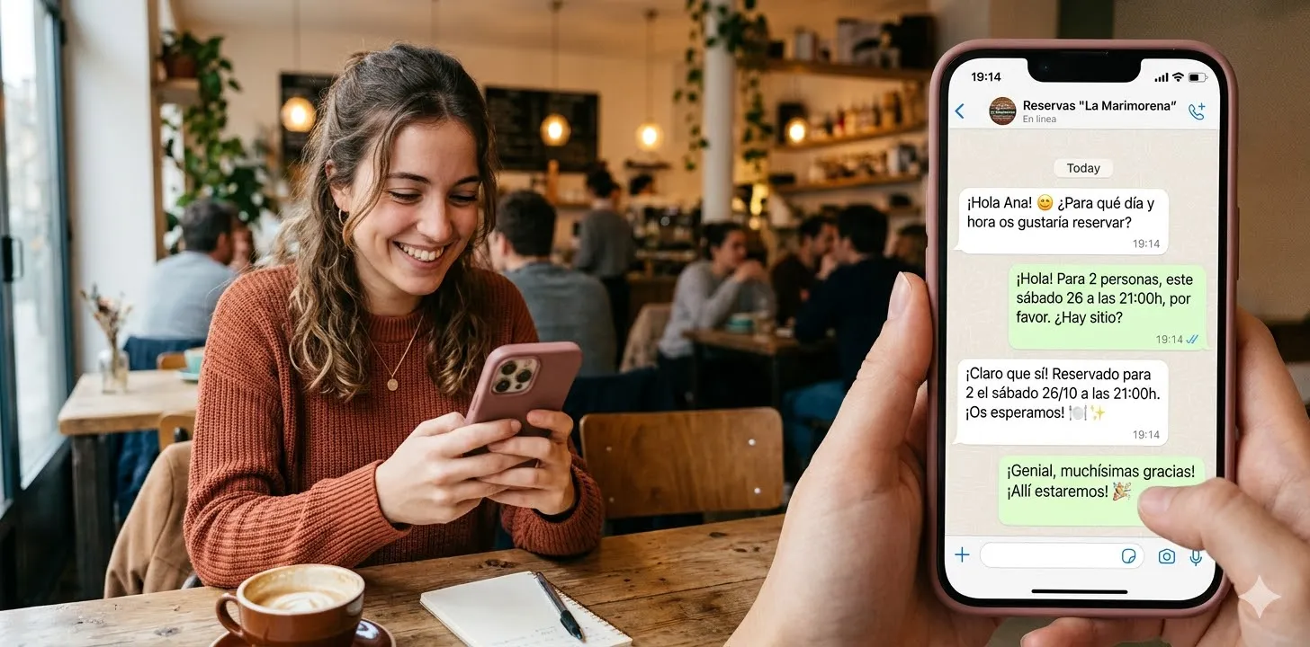 Reserva confirmada por WhatsApp en Alex Reservations
